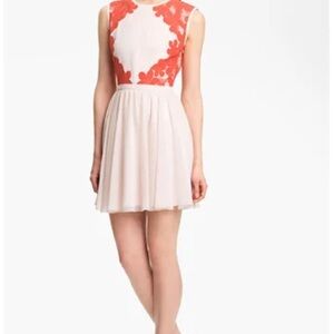 Ted Baker Coral and Cream Mini Dress